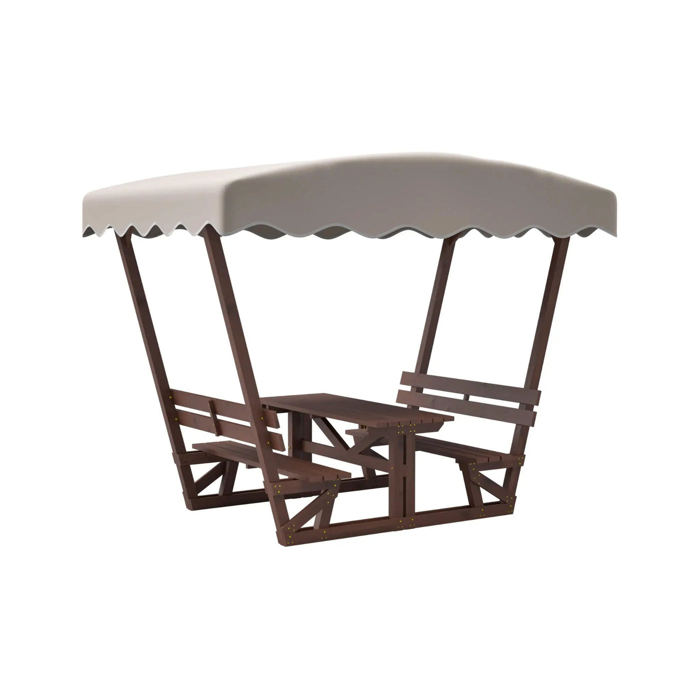 Outdoor Waterproof Wood Picnic Table And Bench Set With Removable Canopy (SAK87135) by SAKSBY WHOLESALE