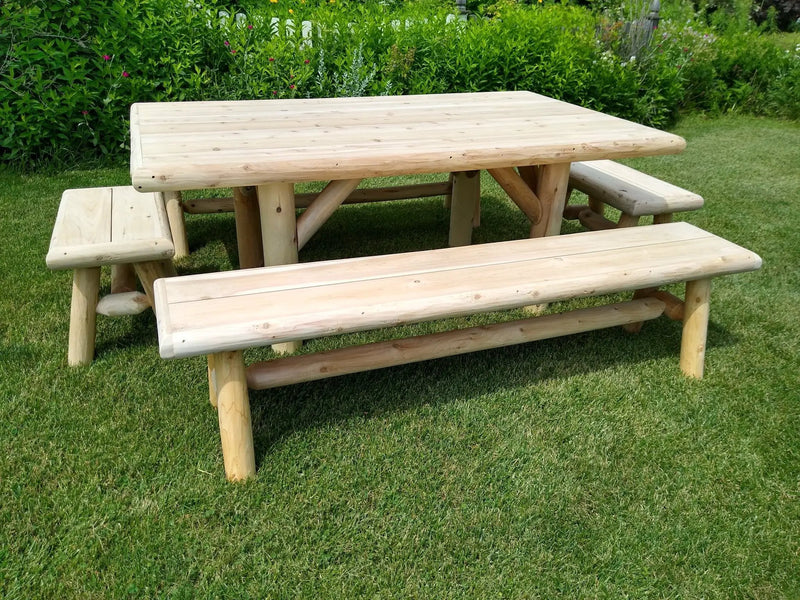 Handmade Rustic Outdoor Picnic Table by Cedar Creek Rustic Furniture
