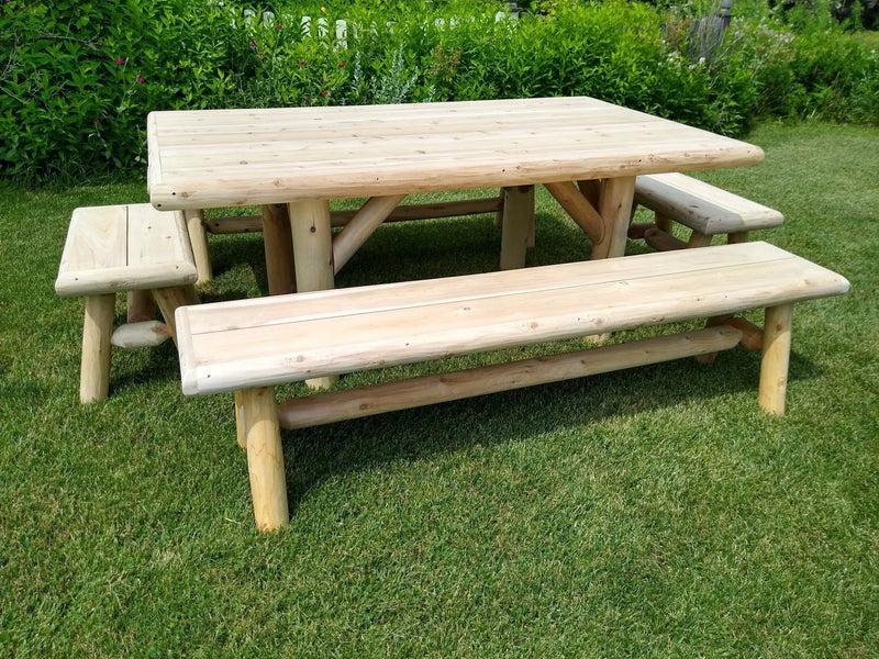 Handmade Rustic Outdoor Picnic Table by Cedar Creek Rustic Furniture