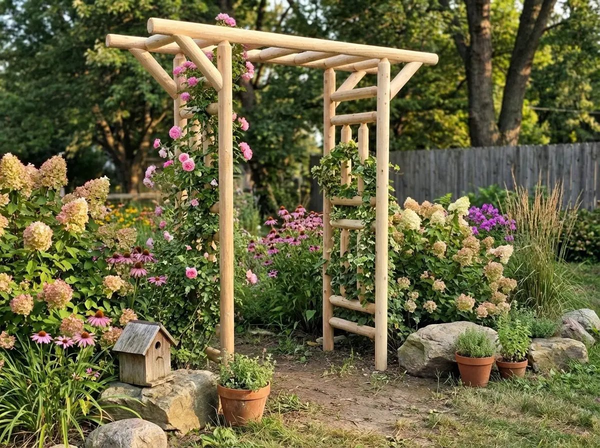Outdoor Wooden Arbor by Cedar Creek Rustic Furniture