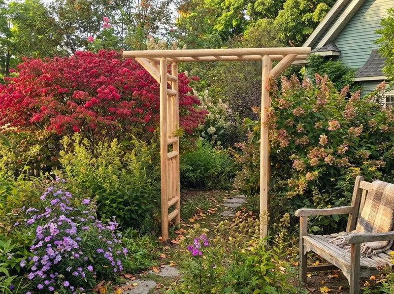 Outdoor Wooden Arbor by Cedar Creek Rustic Furniture