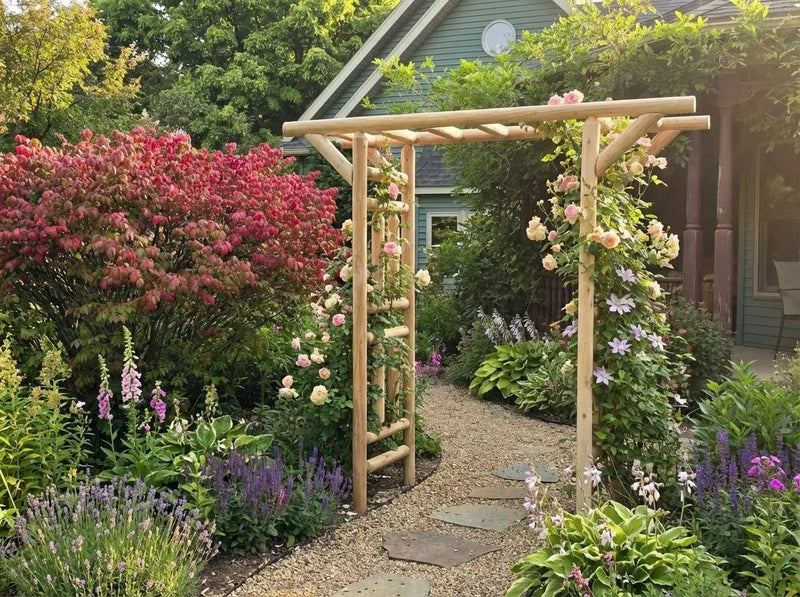 Outdoor Wooden Arbor by Cedar Creek Rustic Furniture