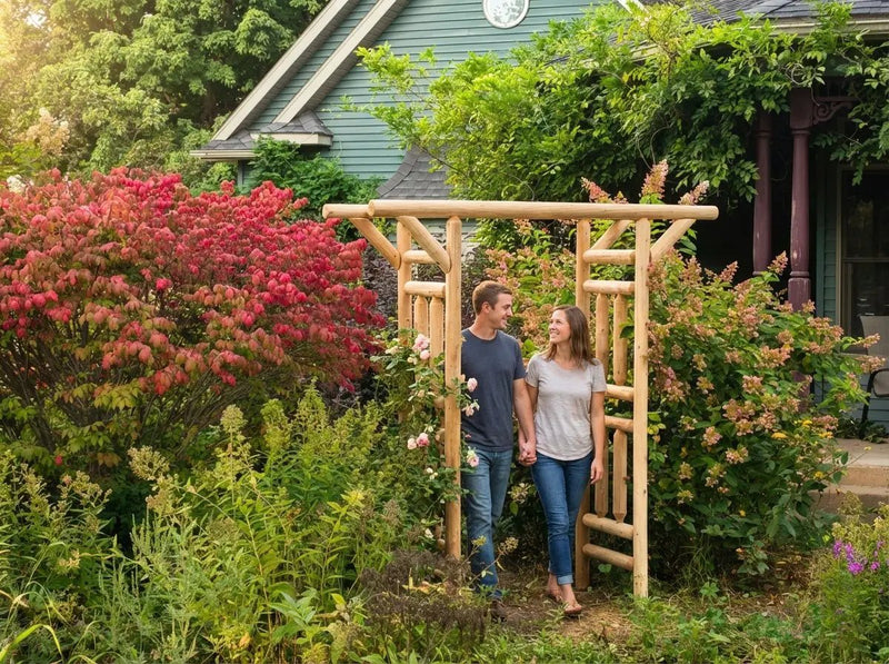 Outdoor Wooden Arbor by Cedar Creek Rustic Furniture