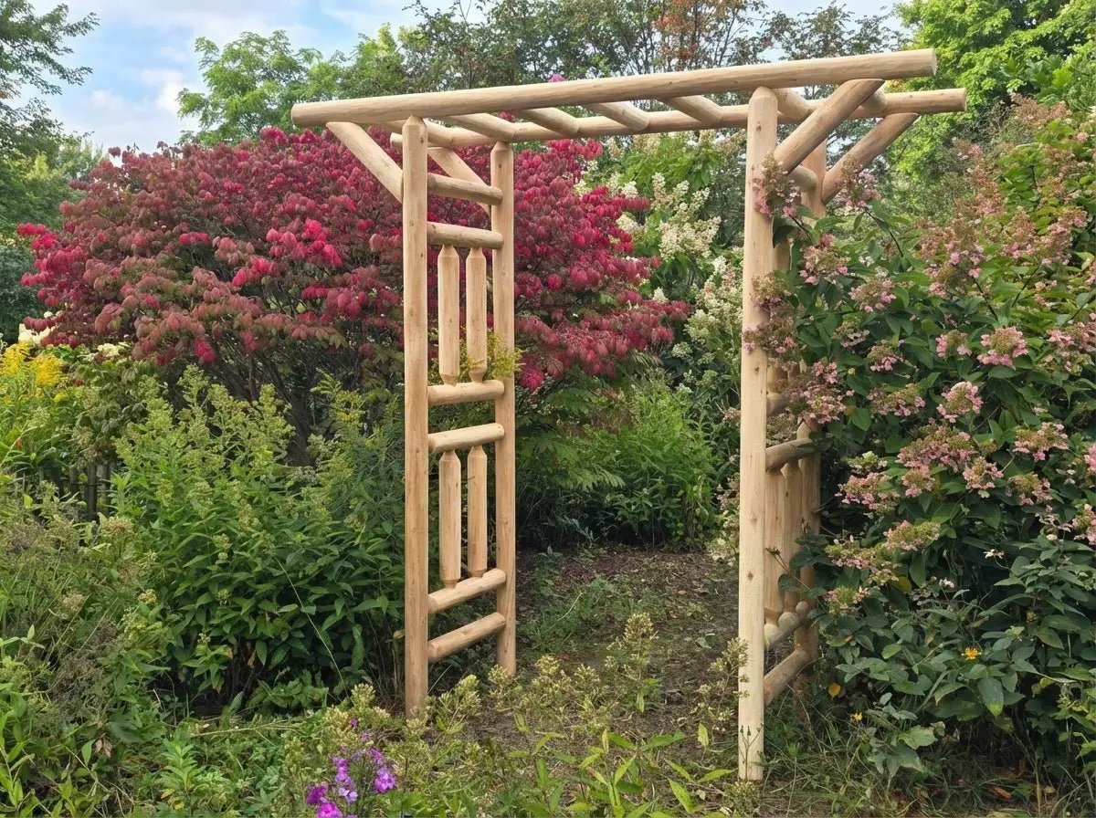 Outdoor Wooden Arbor by Cedar Creek Rustic Furniture
