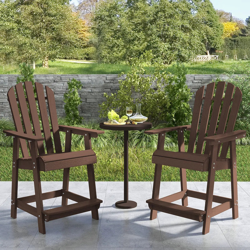 HDPE Patio Chair with Armrest and Footrest for Indoor Outdoor by DirectDeals