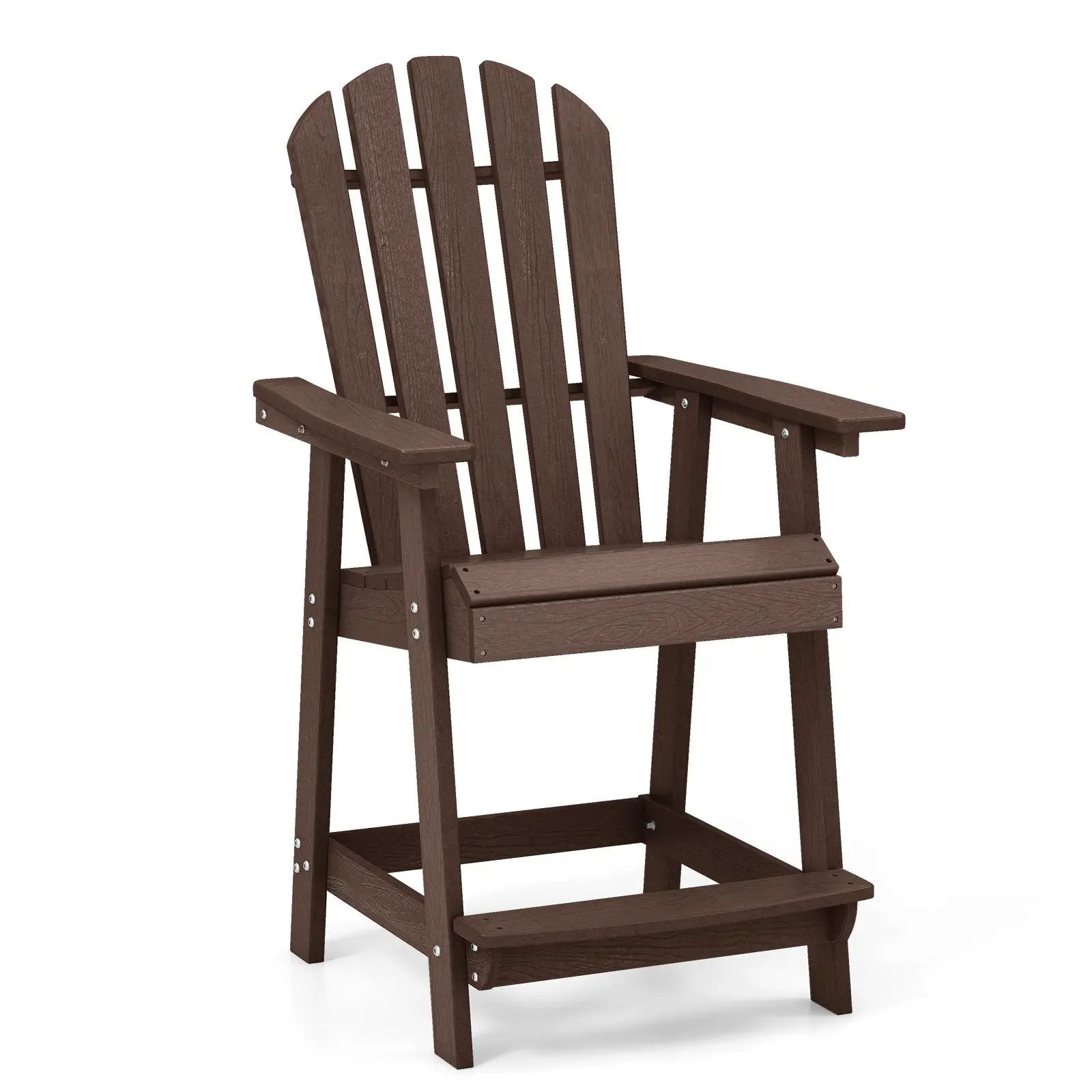 HDPE Patio Chair with Armrest and Footrest for Indoor Outdoor by DirectDeals
