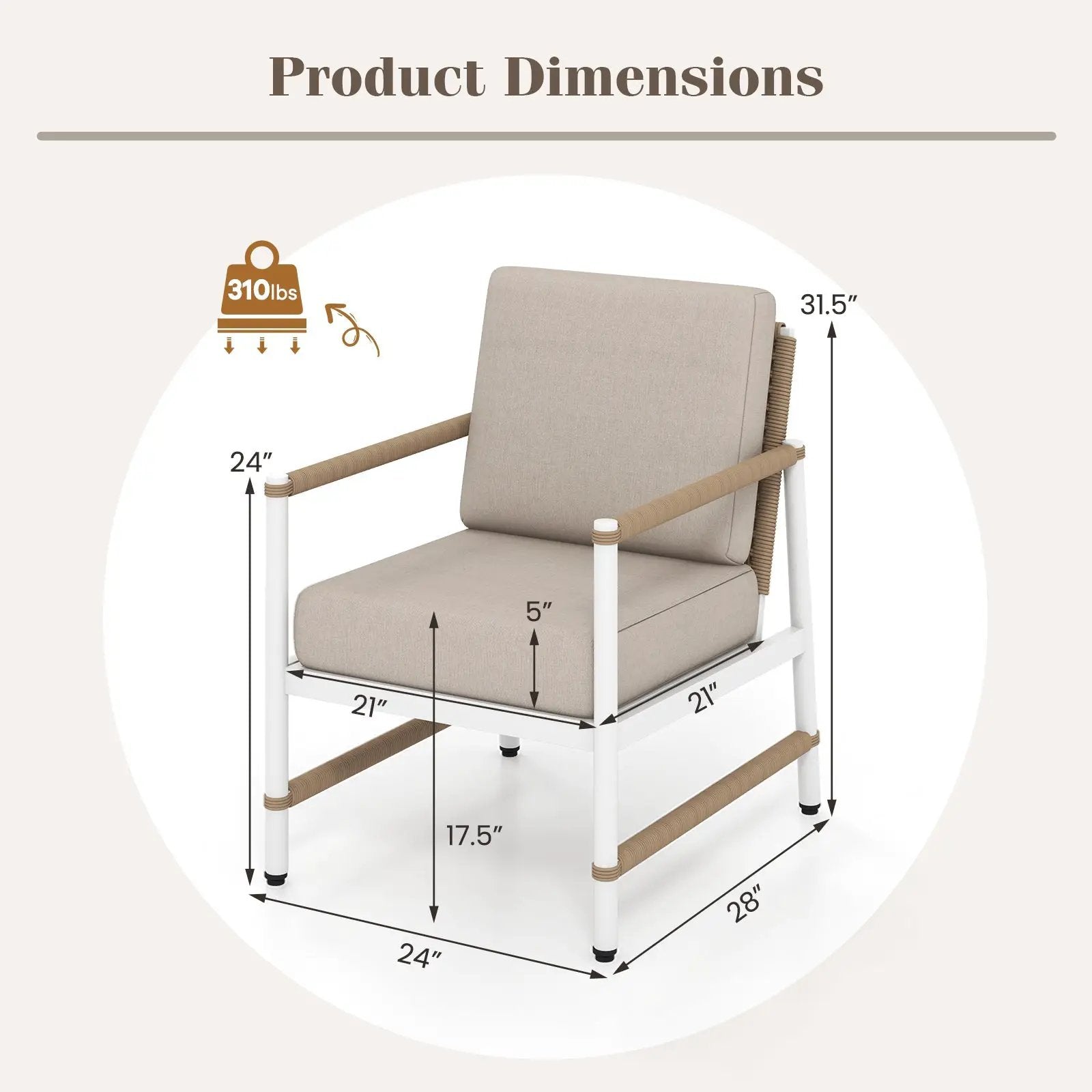 2 Packs Patio Aluminum Sofa with Wicker Backrest and Armrests by DirectDeals