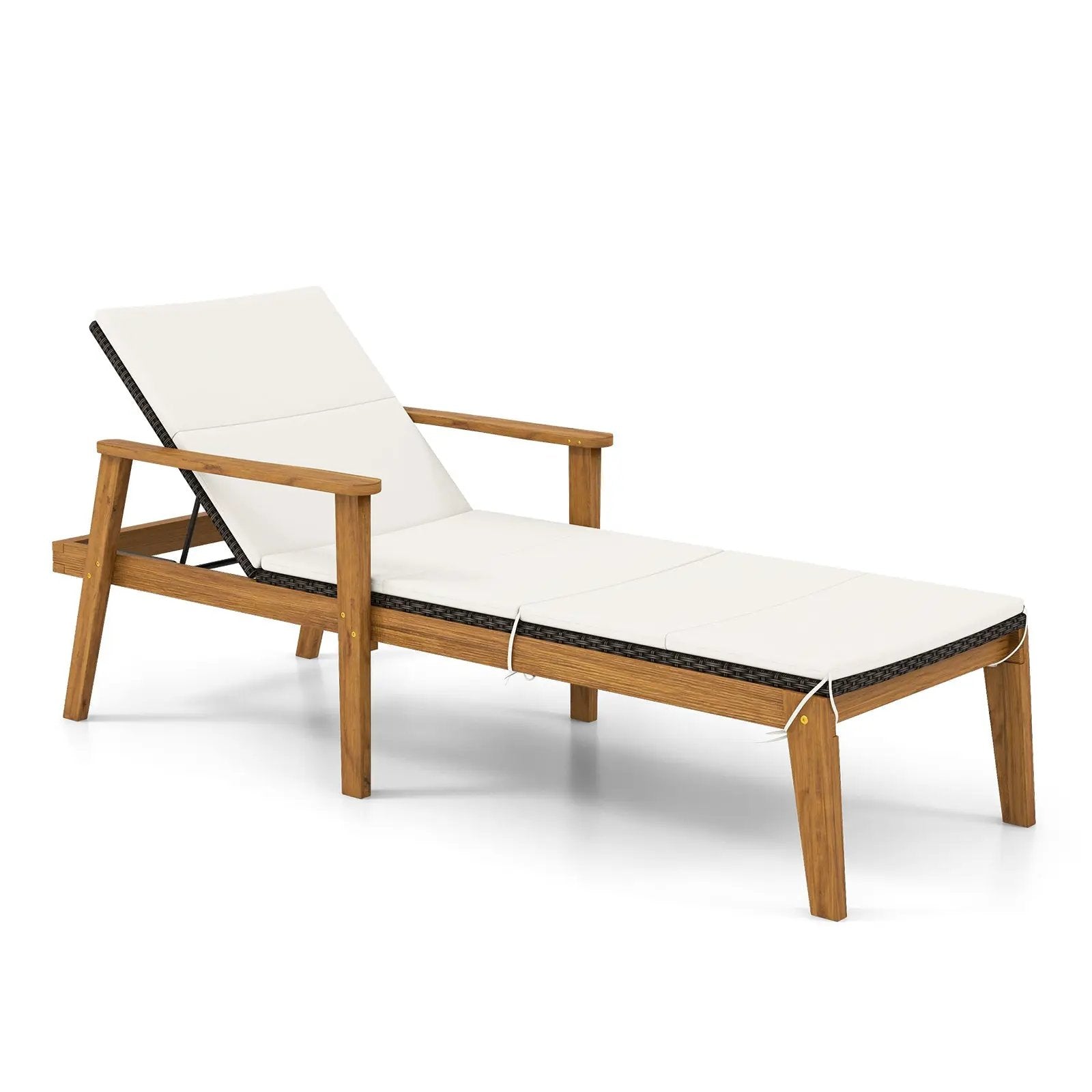Outdoor Chaise Lounge Chair Rattan Patio Recliners with Armrests by DirectDeals