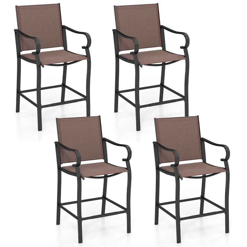 Outdoor Counter Height Bar Stools Set of 4 with Breathable Mesh Fabric by DirectDeals