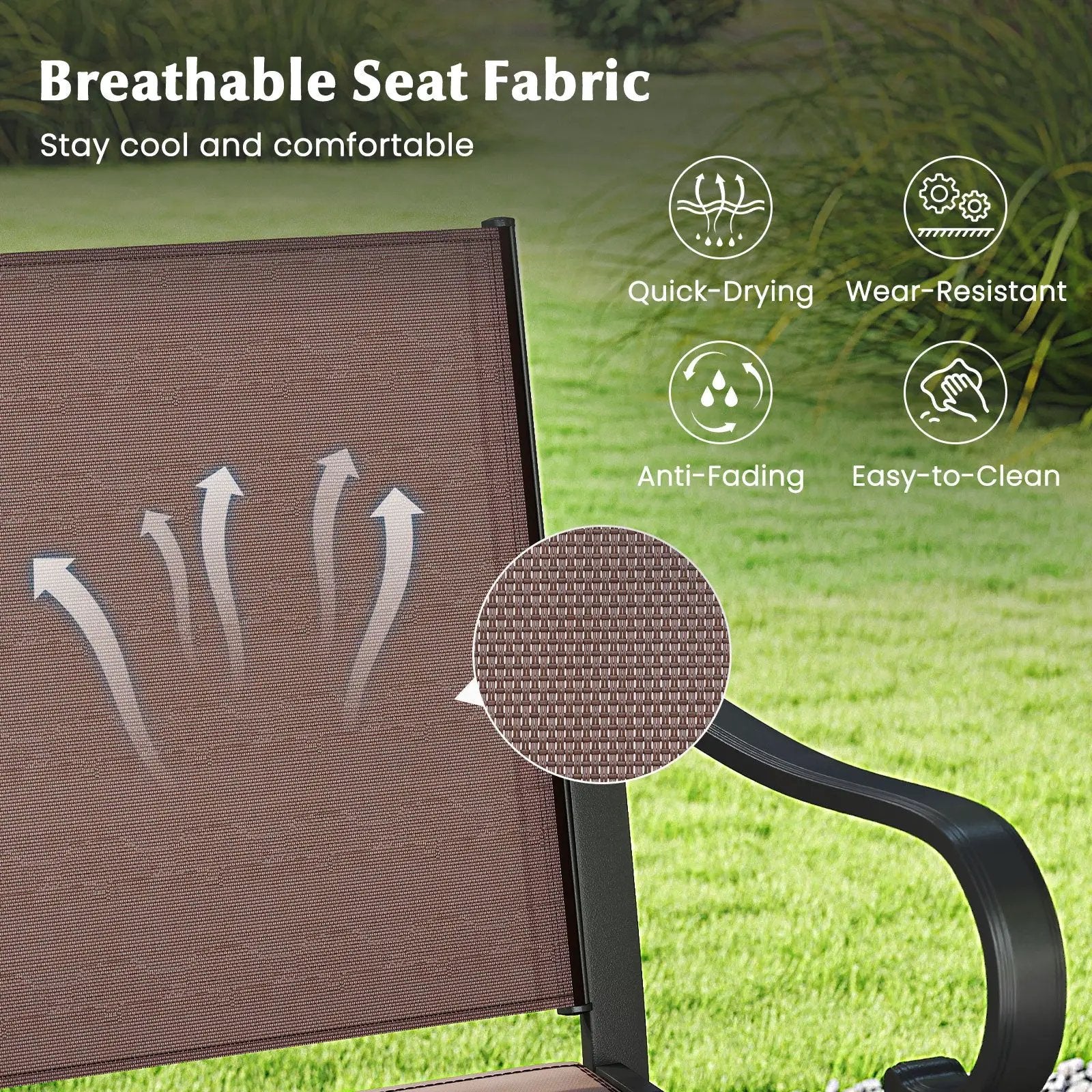 Outdoor Counter Height Bar Stools Set of 4 with Breathable Mesh Fabric by DirectDeals