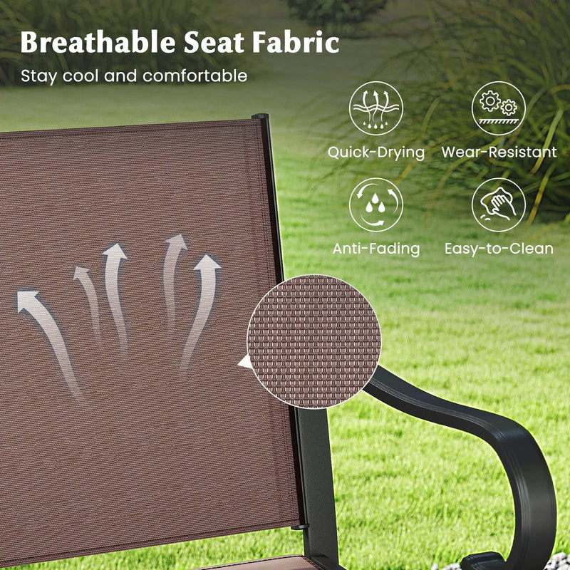 Outdoor Counter Height Bar Stools Set of 4 with Breathable Mesh Fabric by DirectDeals
