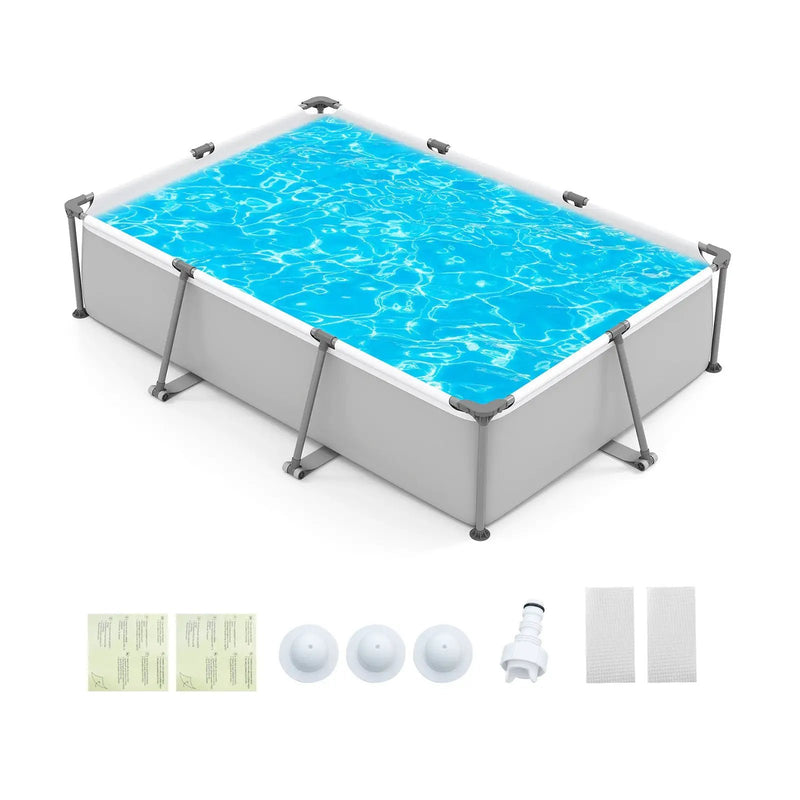 690/978/1158/1617 Gal Outdoor Family Swimming Pool with Metal Frame by DirectDeals