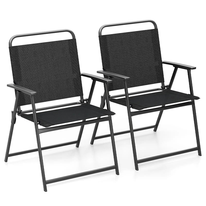 Set of 2/4/6 Outdoor Folding Chairs with Breathable Seat by DirectDeals