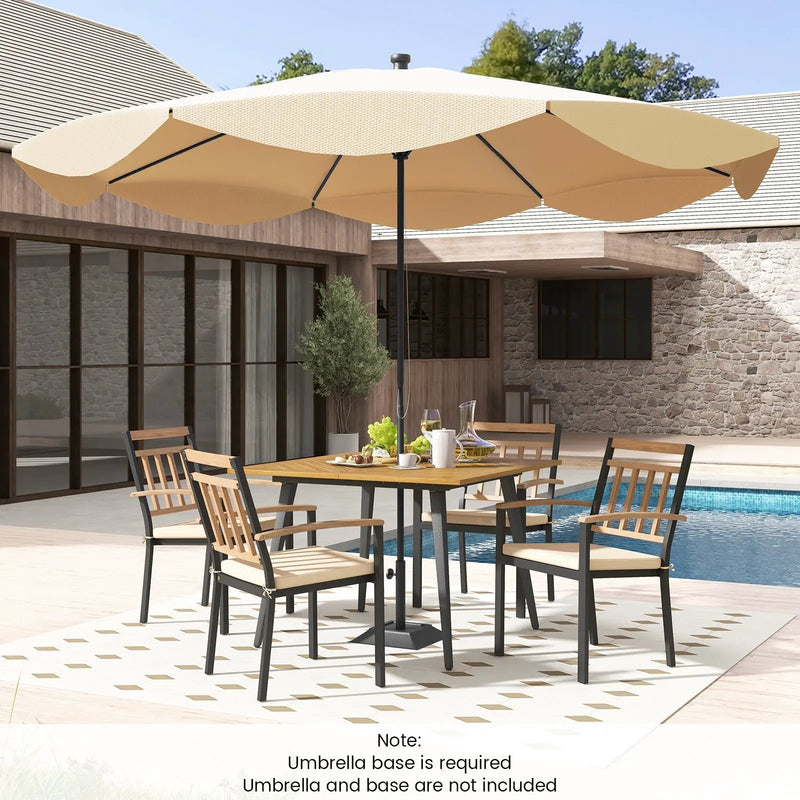 5 Pieces Patio Dining Set with Cushions and 1.9 inches Umbrella Hole by DirectDeals