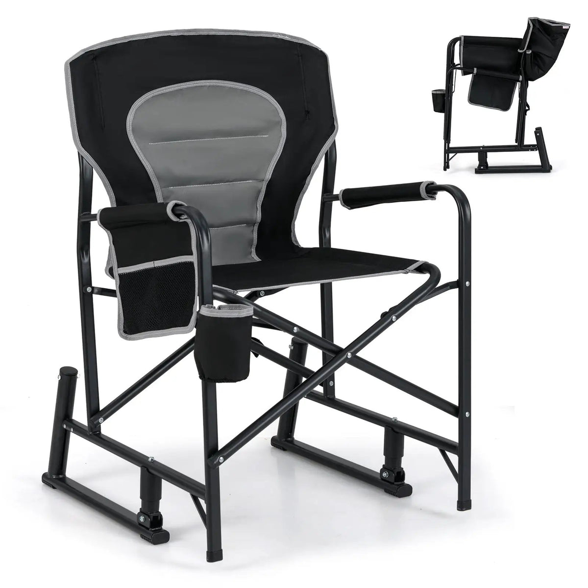 Outdoor Rocker Camping Chair with Dual Springs and Padded Back, photo 4 of 7