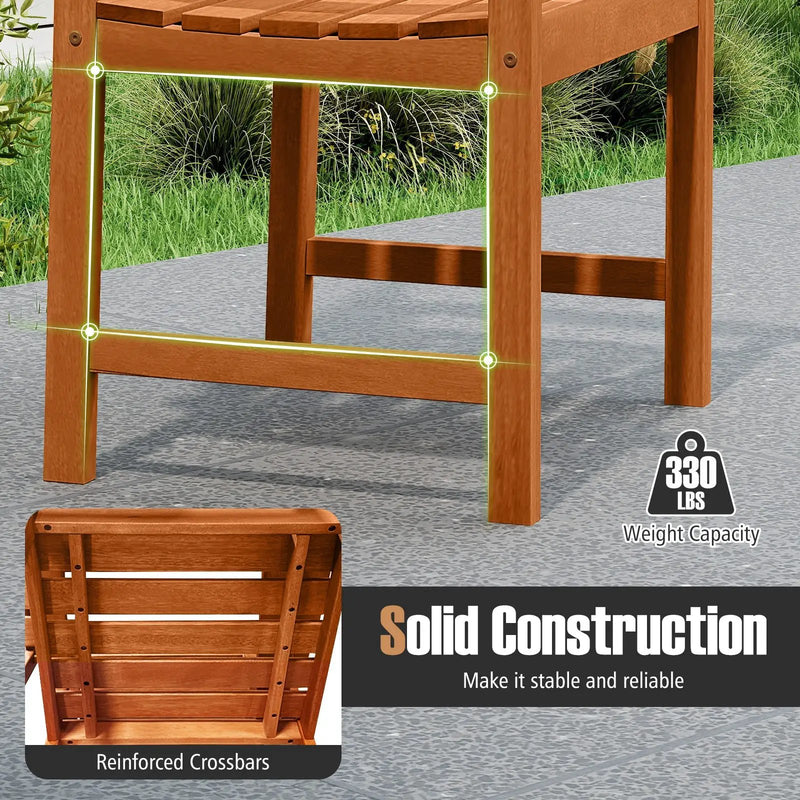 Outdoor Wooden Dining Chairs with Inclined Backrests and Slatted Seats by DirectDeals