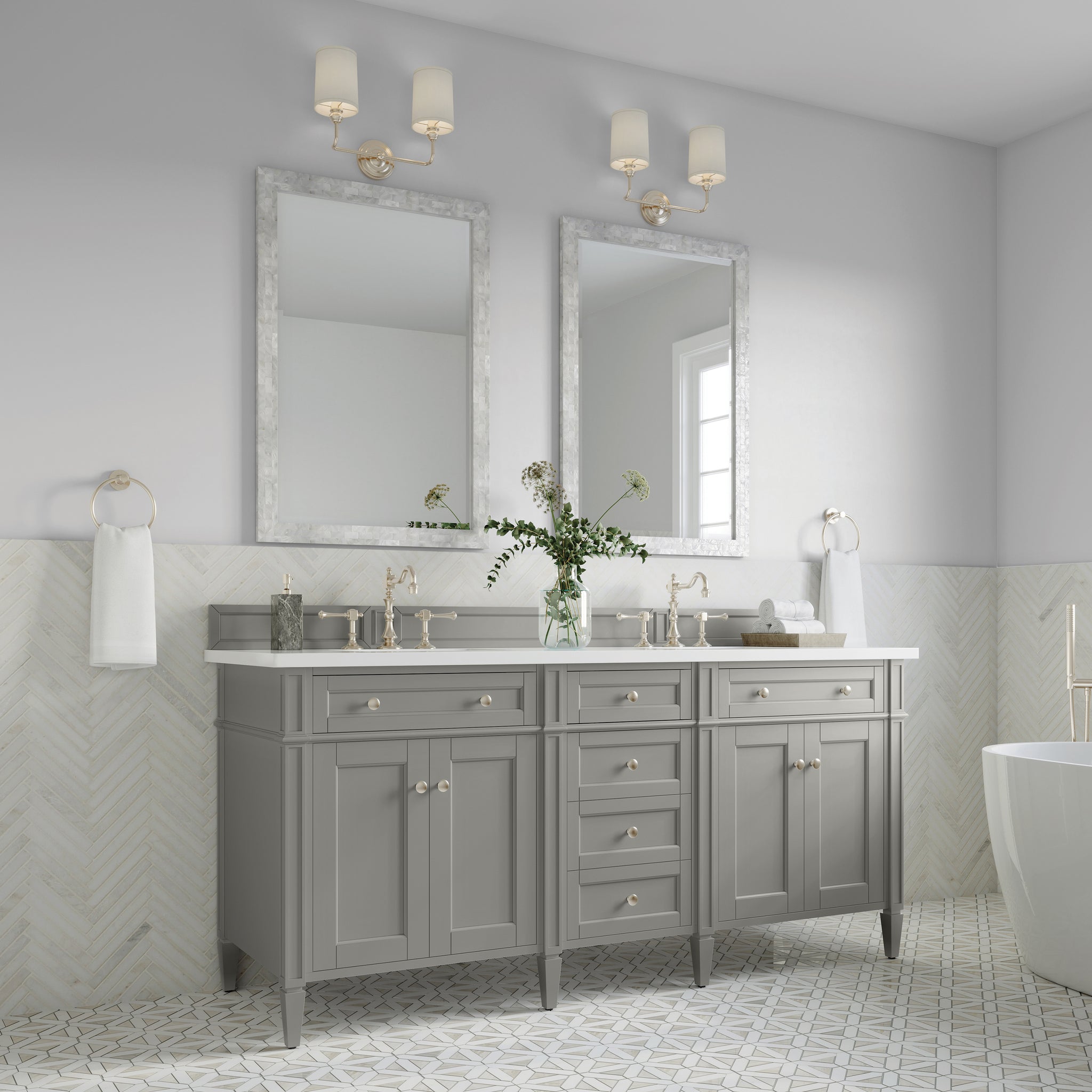 James Martin Brittany 72" Double Bathroom Vanity, Urban Gray, view 31