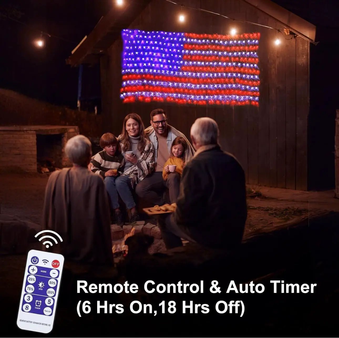 Oversize American Flag Solar Lights 420 Super Bright LEDs 2-in-1 Solar Powered and Plug in Flag Light by Outdoor Solar Outlet