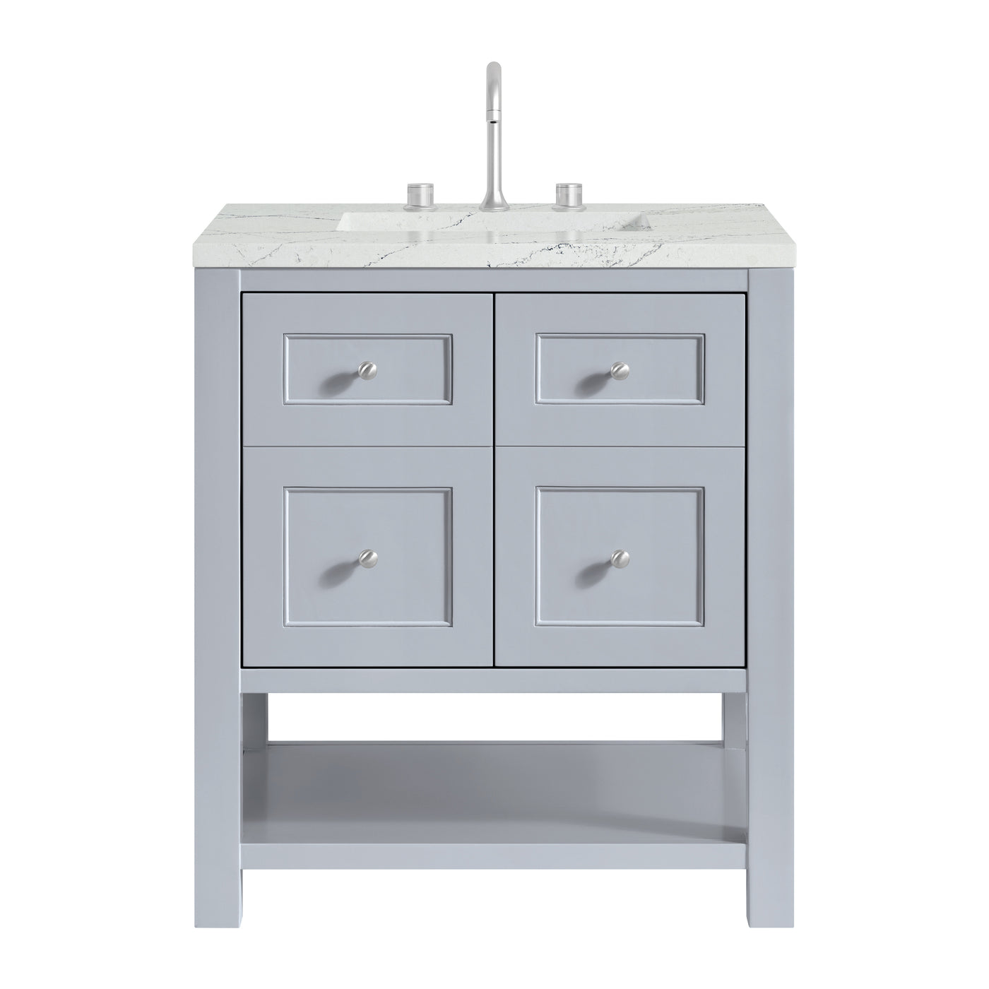 James Martin Breckenridge 30" Single Bathroom Vanity, Serenity Blue with Ethereal Noctis countertop