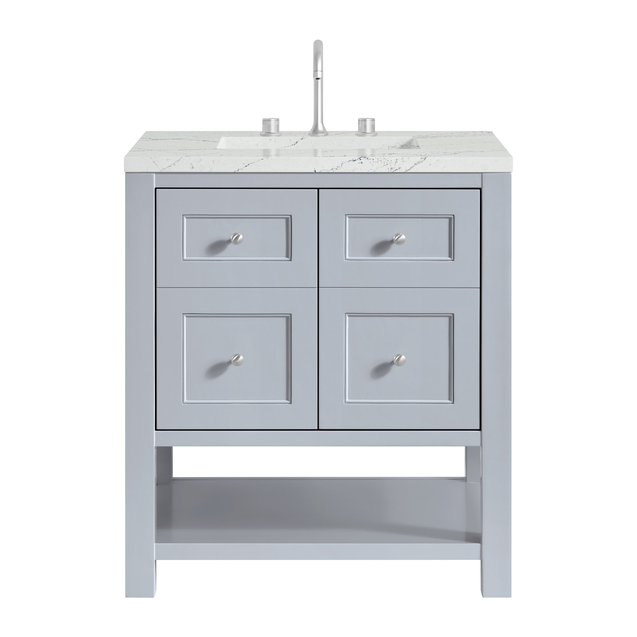 James Martin Breckenridge 30" Single Bathroom Vanity, Serenity Blue with Ethereal Noctis countertop