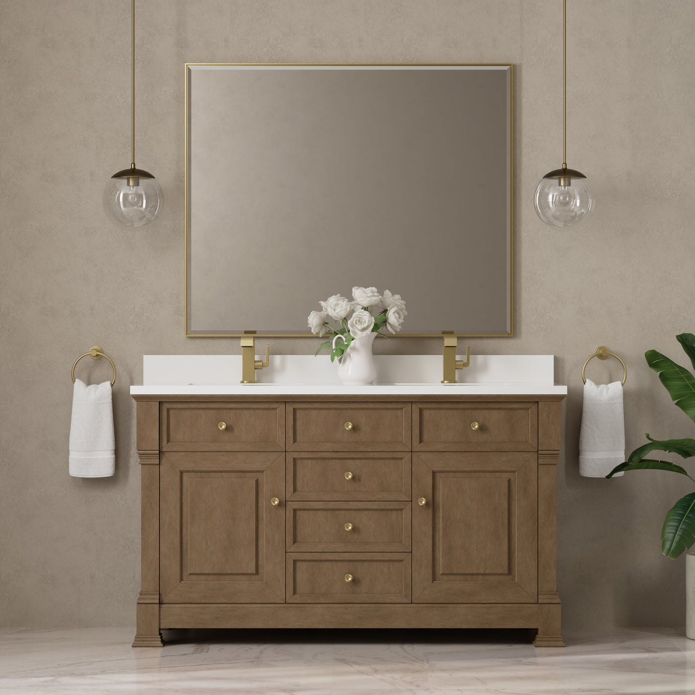 James Martin Brookfield 60" Double Bathroom Vanity, Pecan, view 30
