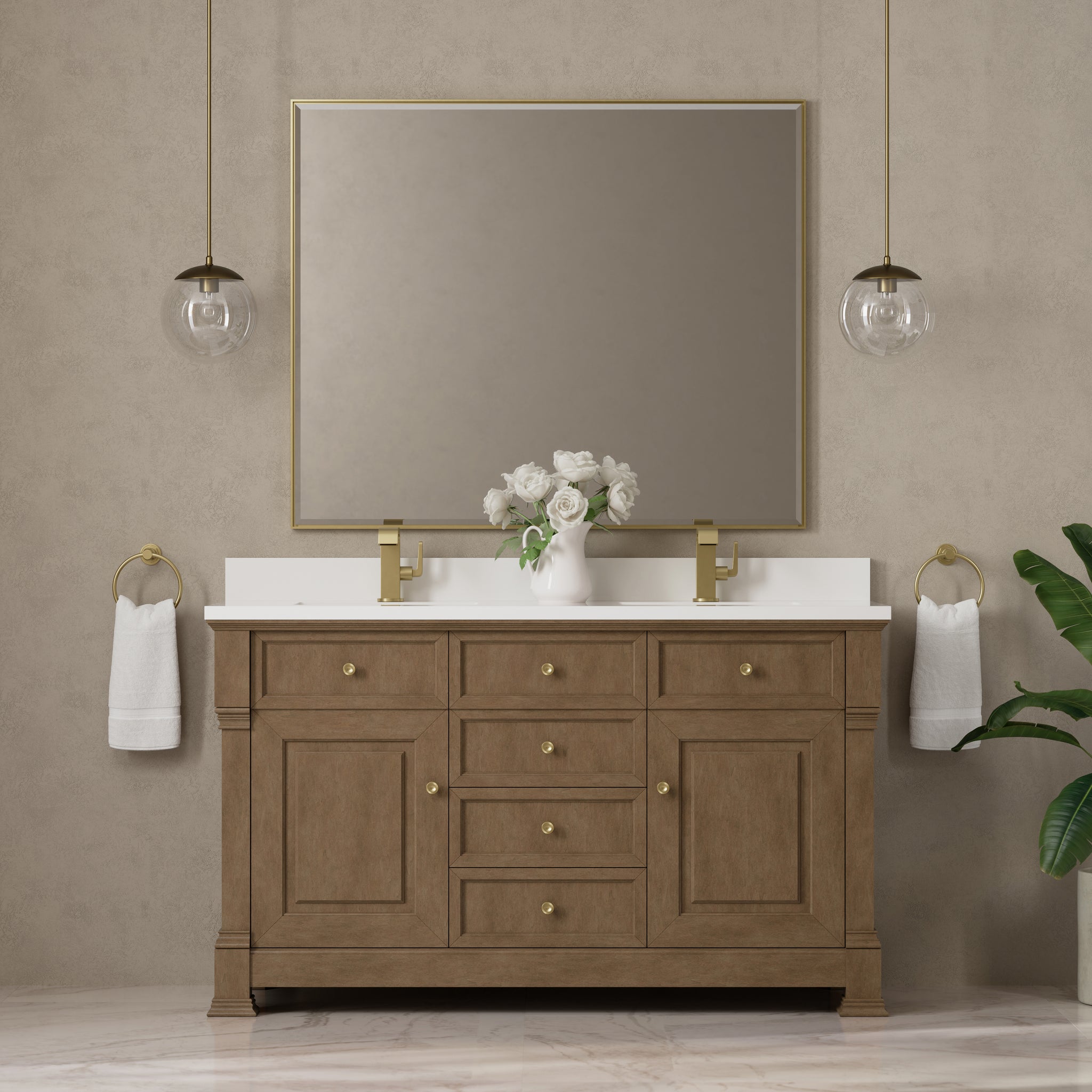 James Martin Brookfield 60" Double Bathroom Vanity, Pecan, view 30