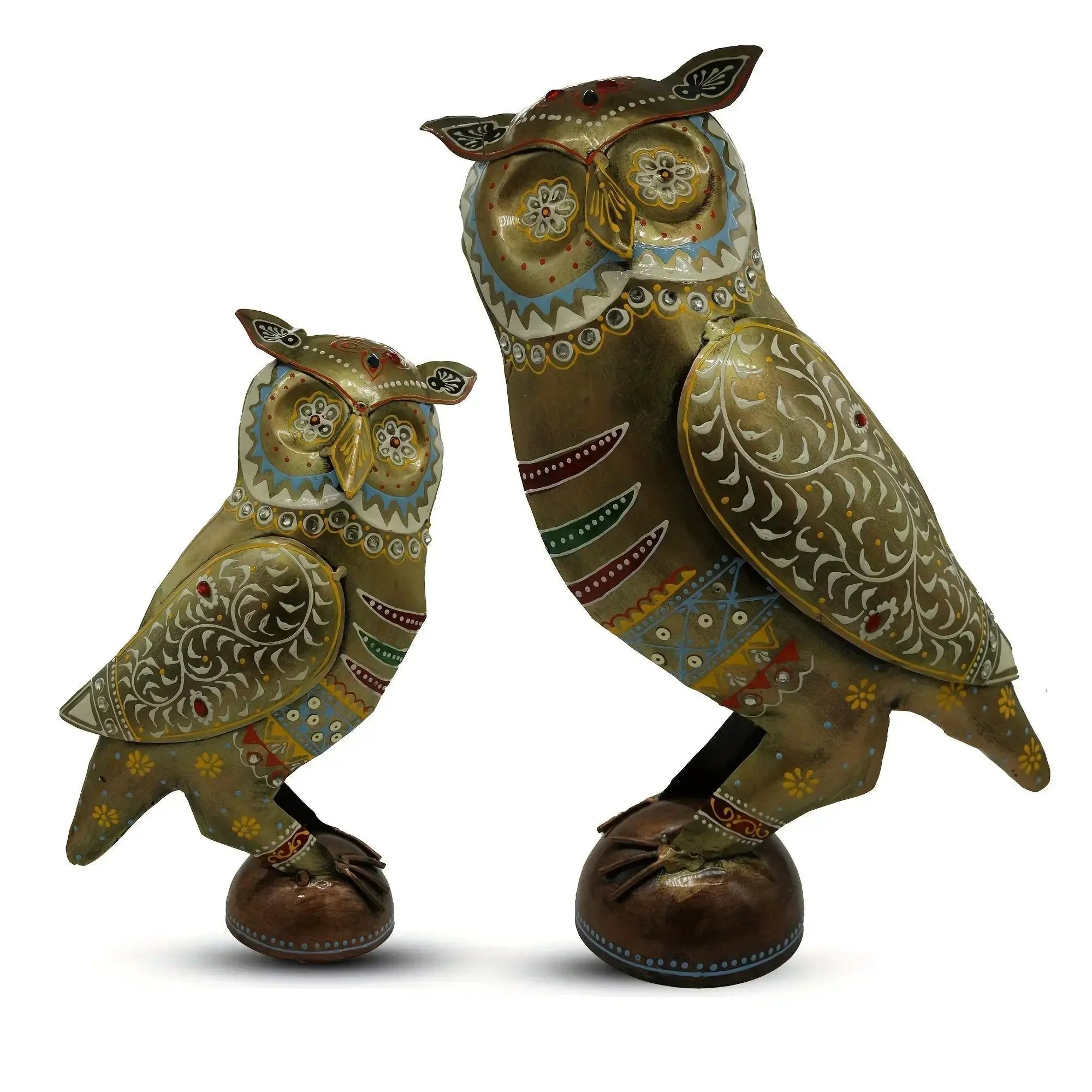 Owl Statue - Decorative Metal Gold Miniature by House Of Avana