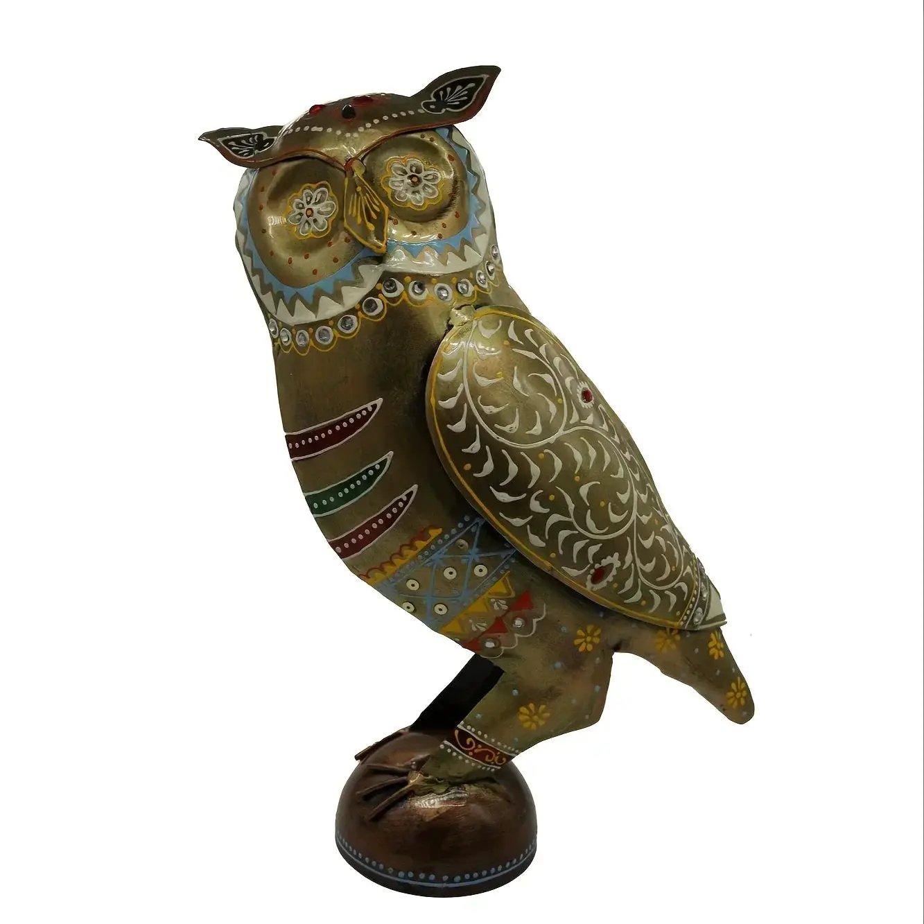 Owl Statue - Decorative Metal Gold Miniature by House Of Avana
