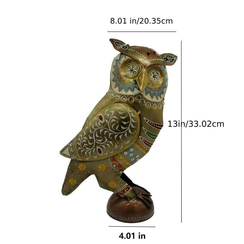 Owl Statue - Decorative Metal Gold Miniature by House Of Avana