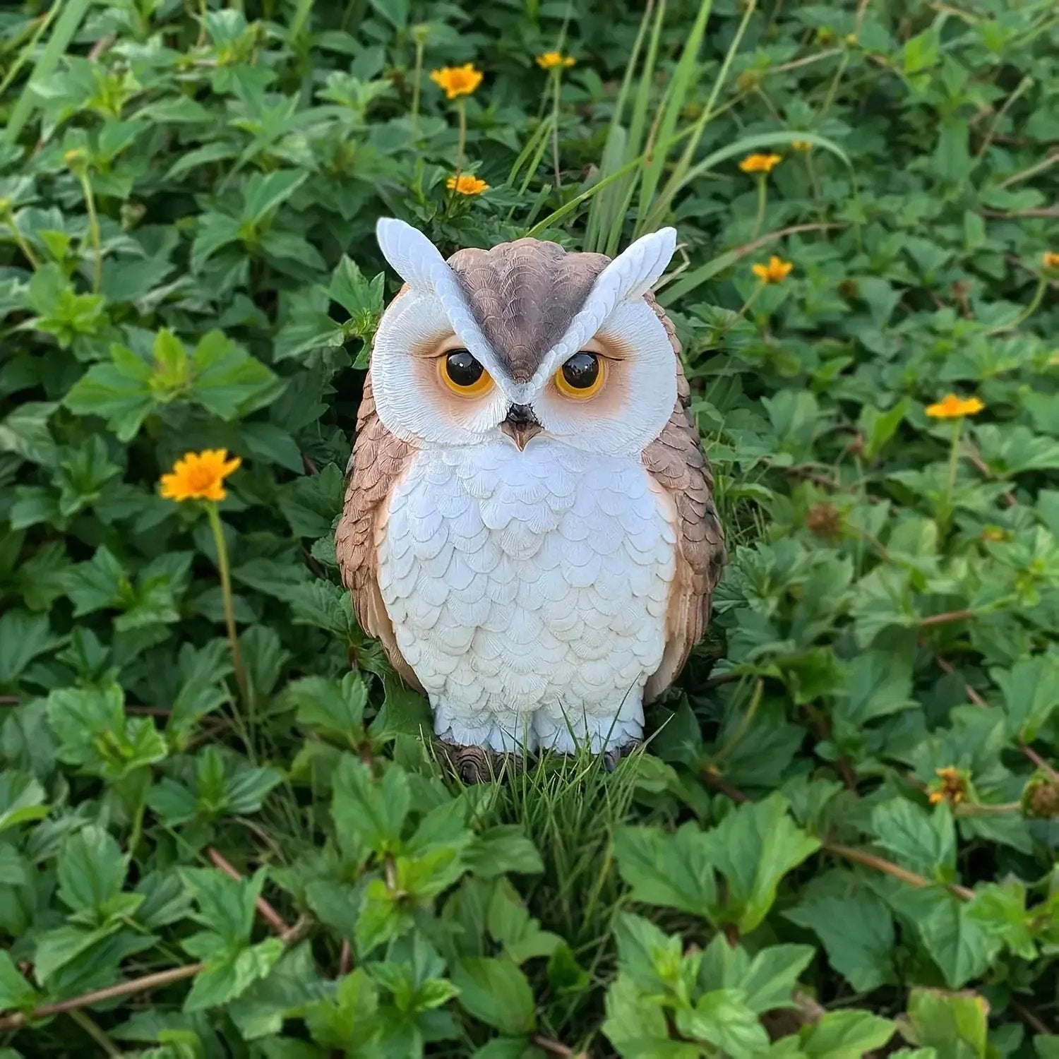 Owl Statue - Lifelike Ceramic Garden Decor by House Of Avana