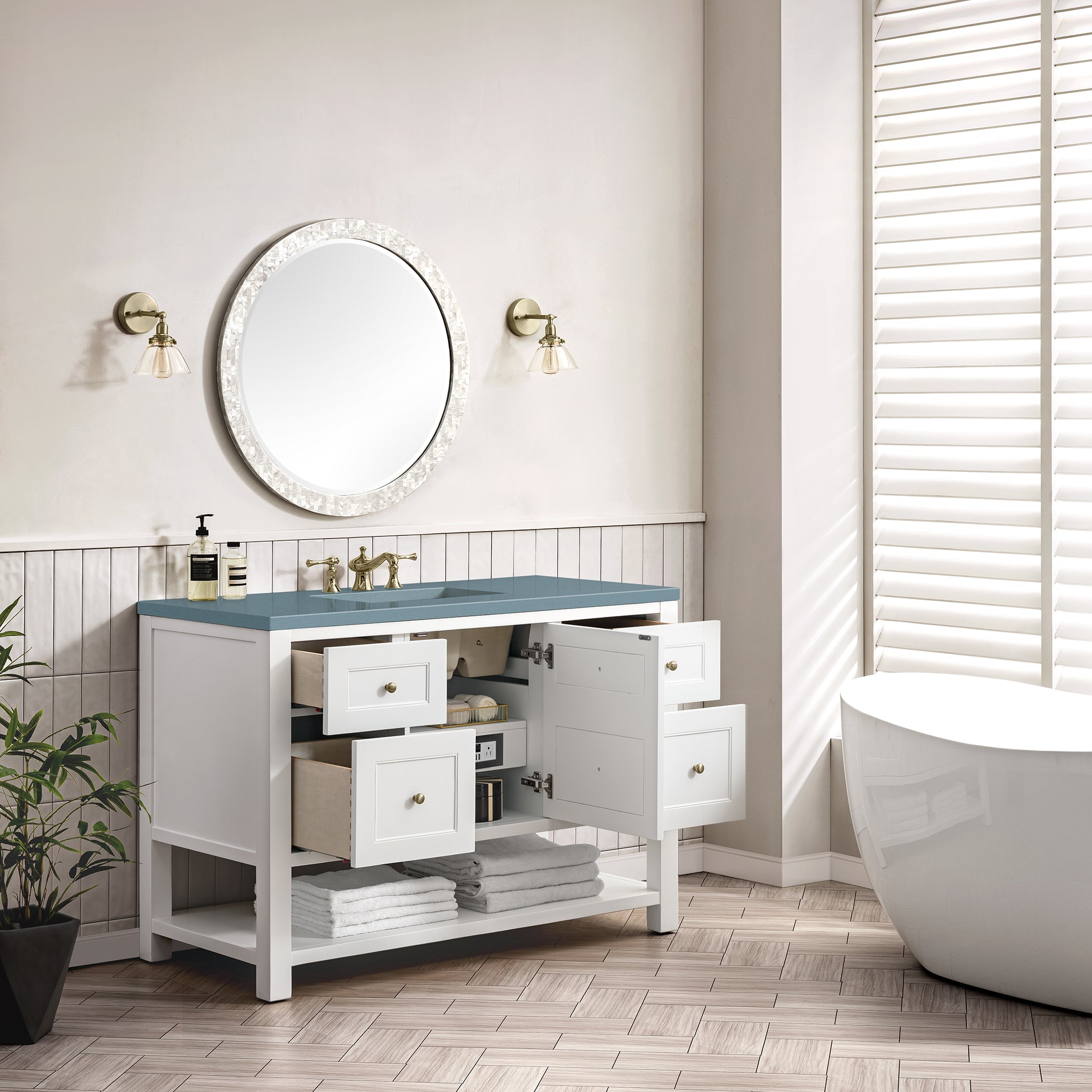 James Martin Breckenridge 48" Single Bathroom Vanity, Bright White, view 30