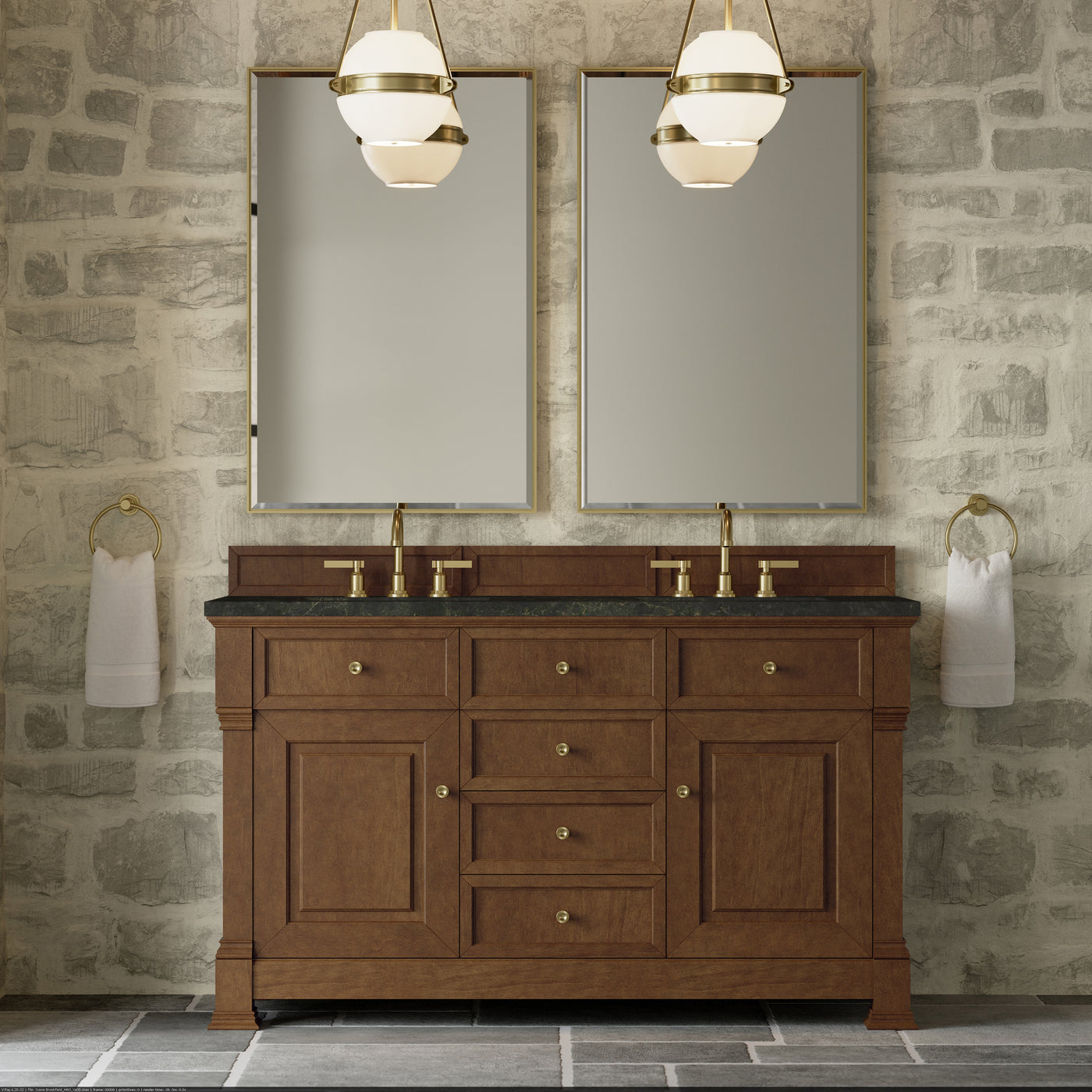 James Martin Brookfield 60" Double Bathroom Vanity, Honey Oak, view 40
