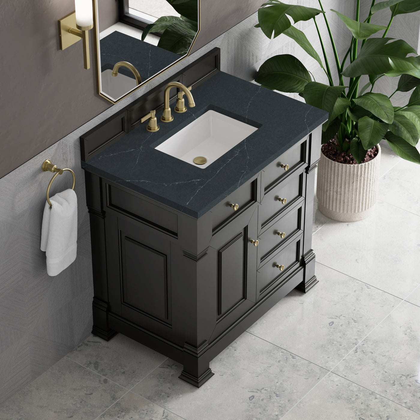 James Martin Brookfield 36" Single Bathroom Vanity, Black Onyx, view 33
