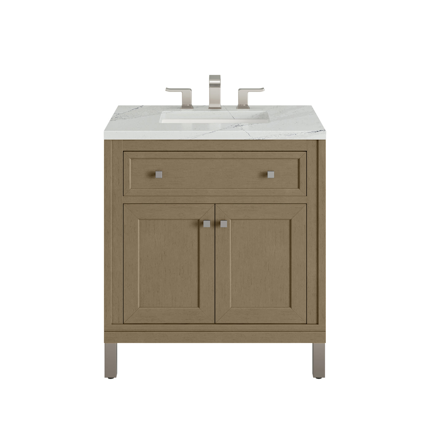 James Martin Chicago 30" Single Bathroom Vanity, Walnut Whisper with Ethereal Noctis countertop