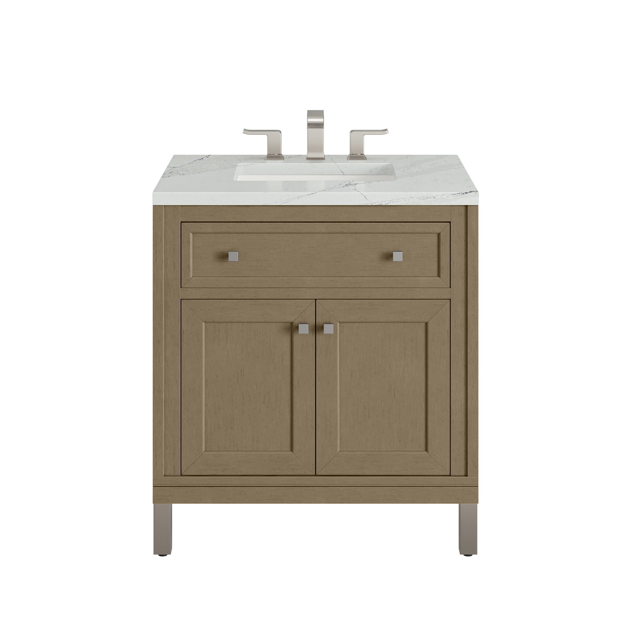 James Martin Chicago 30" Single Bathroom Vanity, Walnut Whisper with Ethereal Noctis countertop