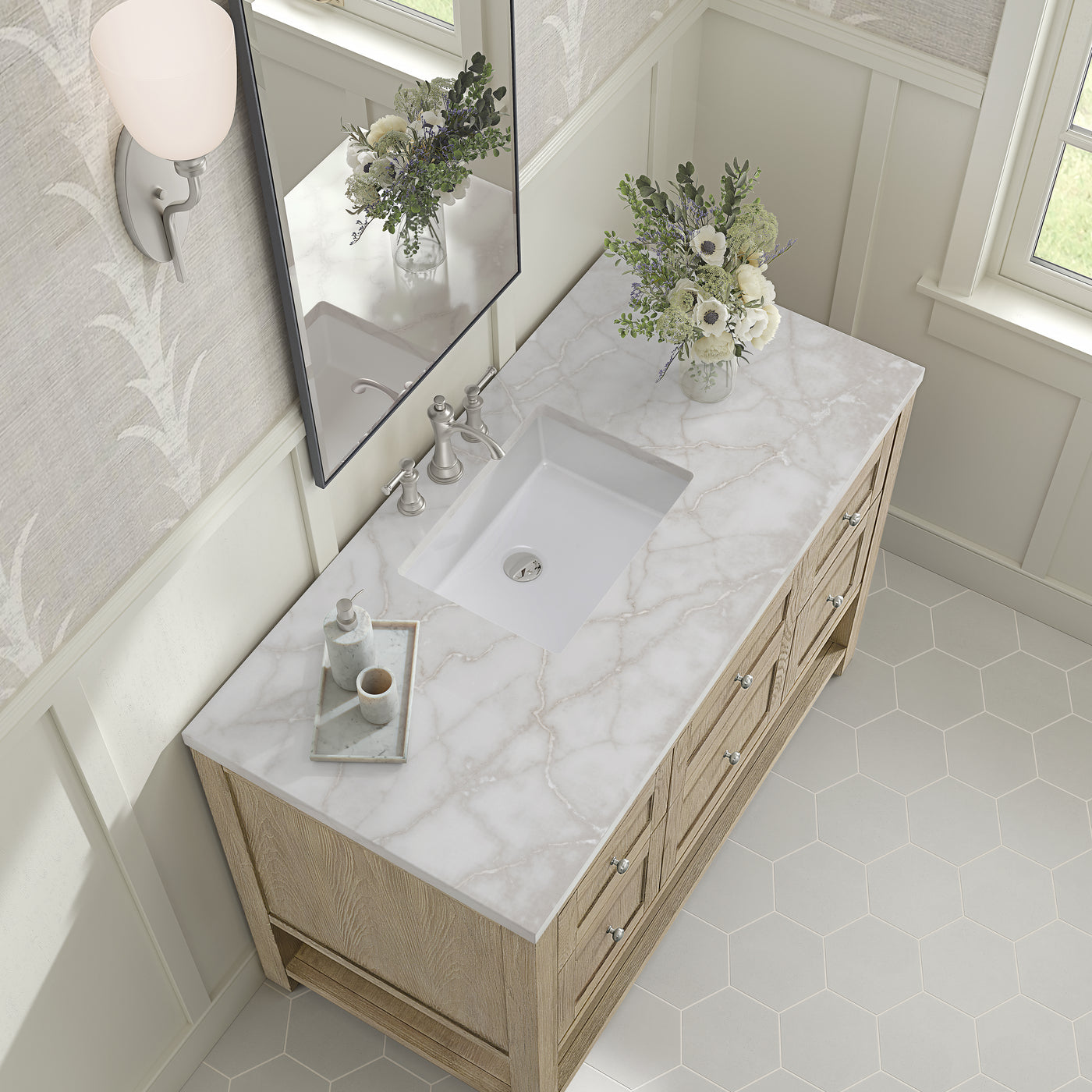 James Martin Breckenridge 48" Single Bathroom Vanity, Whitewashed Oak, view 35