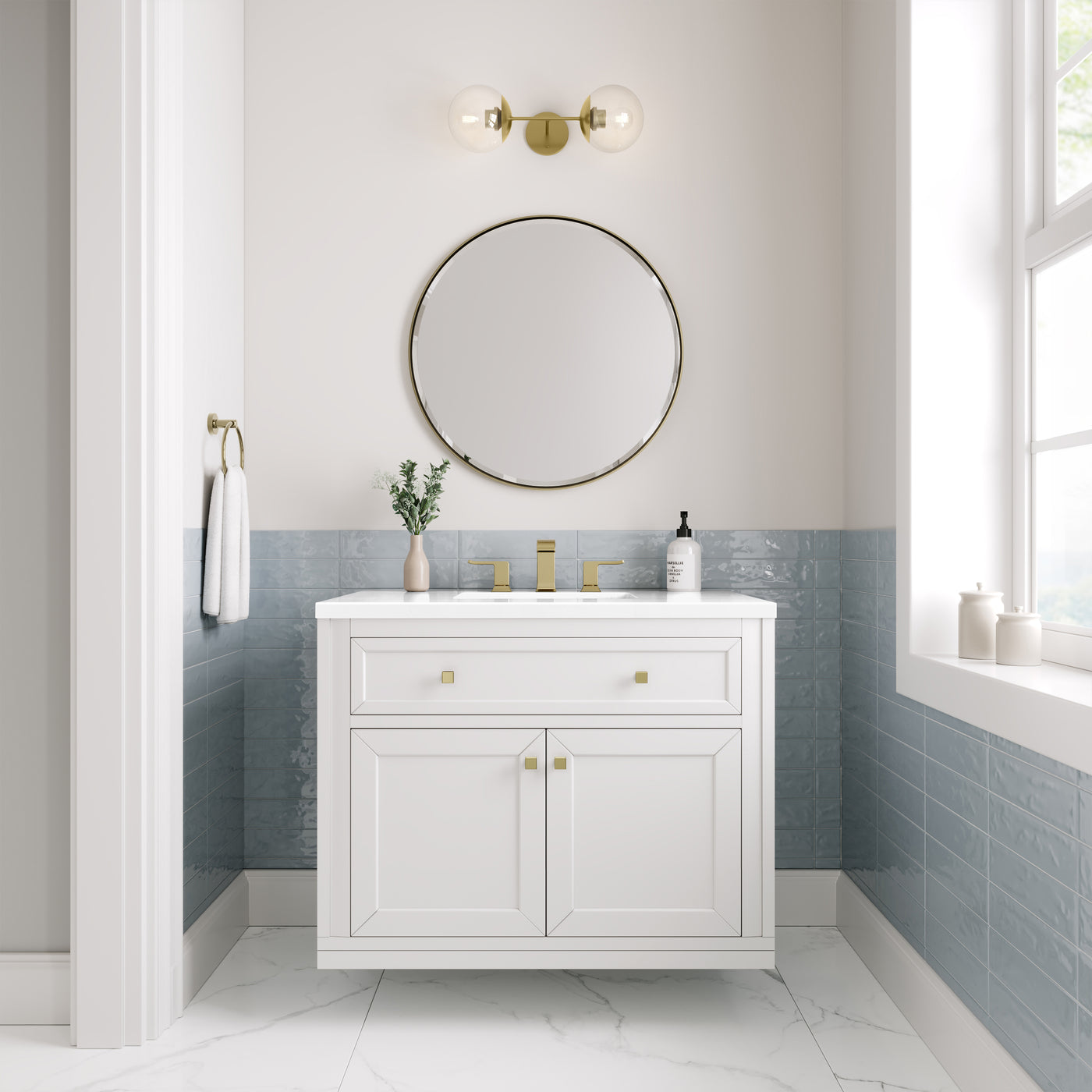 James Martin Chicago 36" Single Bathroom Vanity, Glossy White, view 37