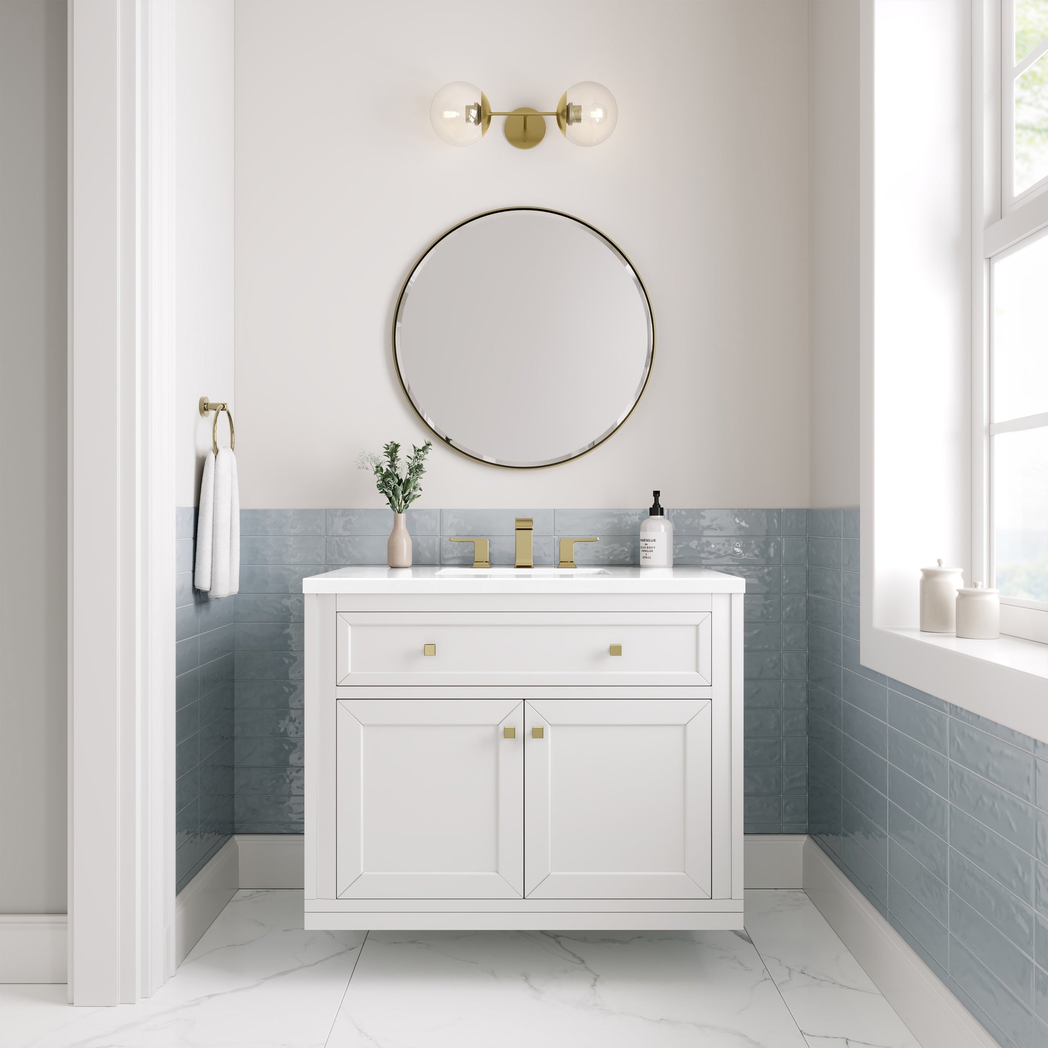 James Martin Chicago 36" Single Bathroom Vanity, Glossy White, view 37