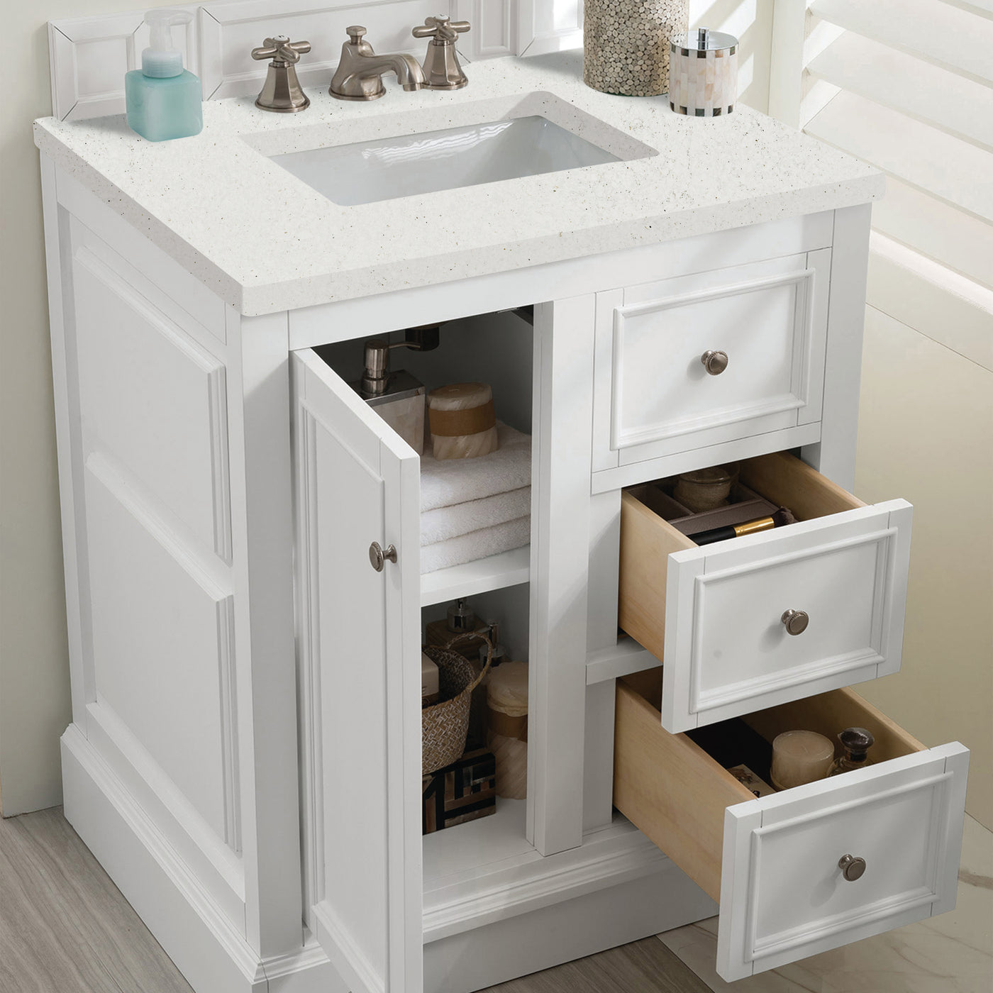 James Martin De Soto 30" Single Bathroom Vanity, Bright White, view 21