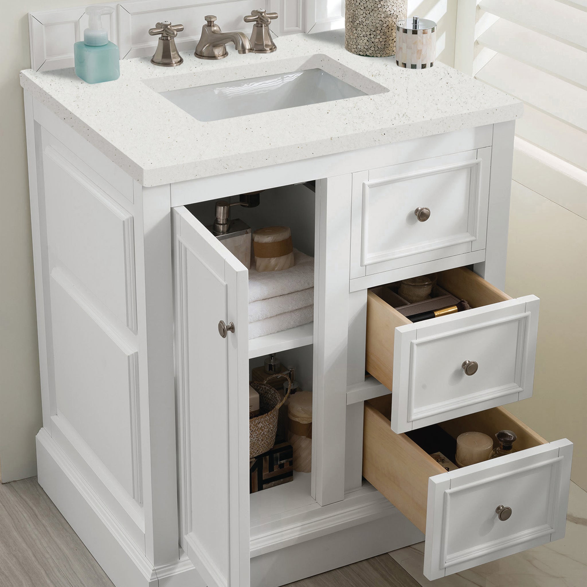 James Martin De Soto 30" Single Bathroom Vanity, Bright White, view 21