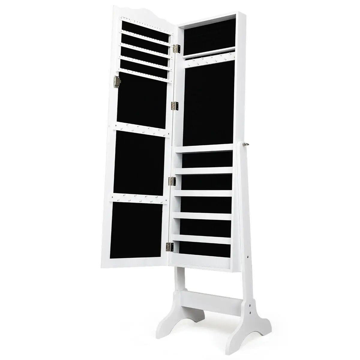 Mirrored Lockable Jewelry Cabinet Armoire Organizer Storage Box, photo 7 of 9