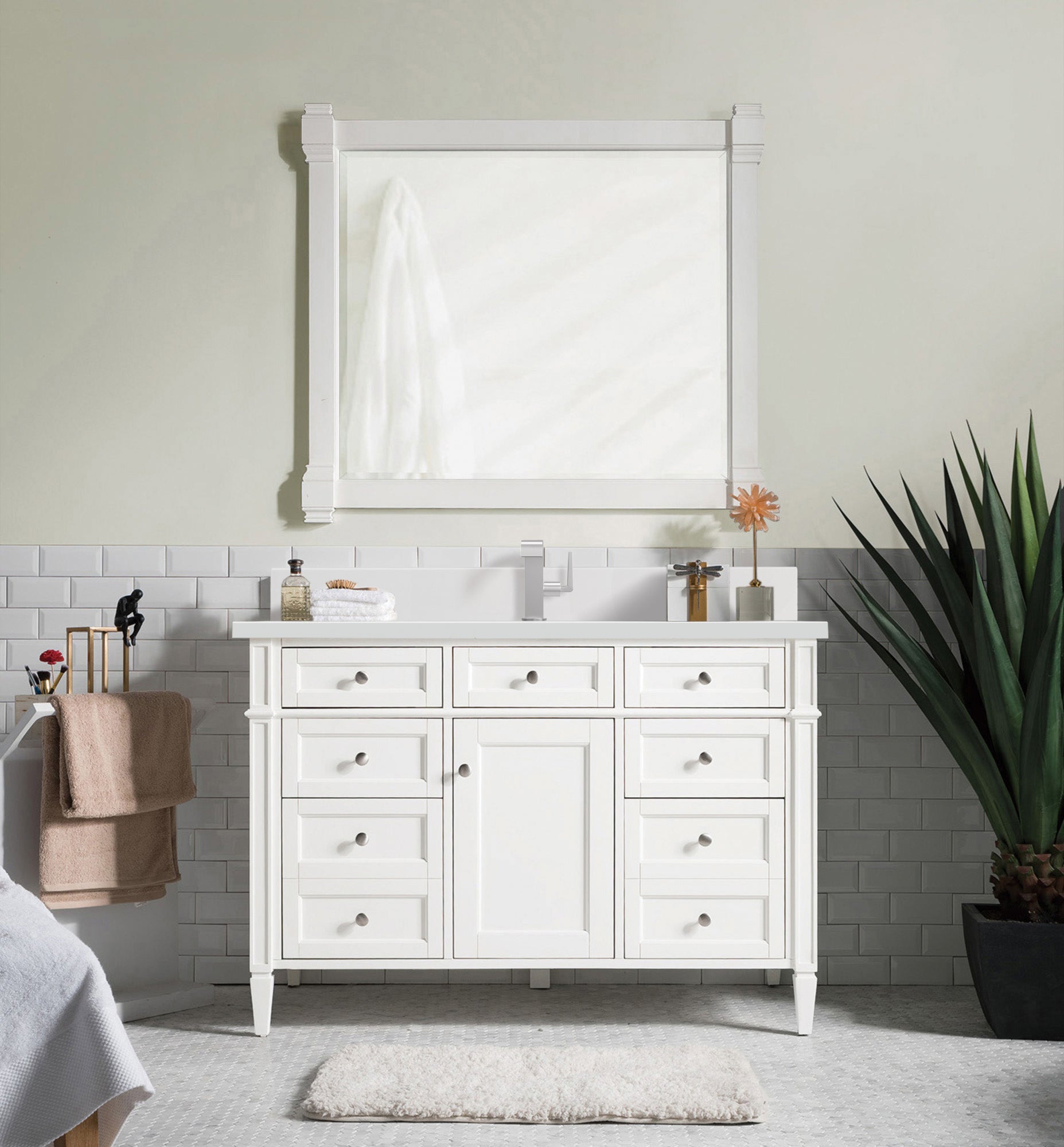 James Martin Brittany 48" Single Bathroom Vanity, Bright White, view 37
