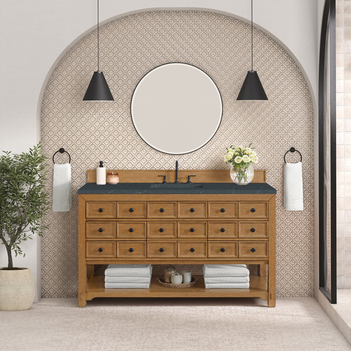 James Martin Malibu 60" Single Bathroom Vanity, Amber Birch, view 33