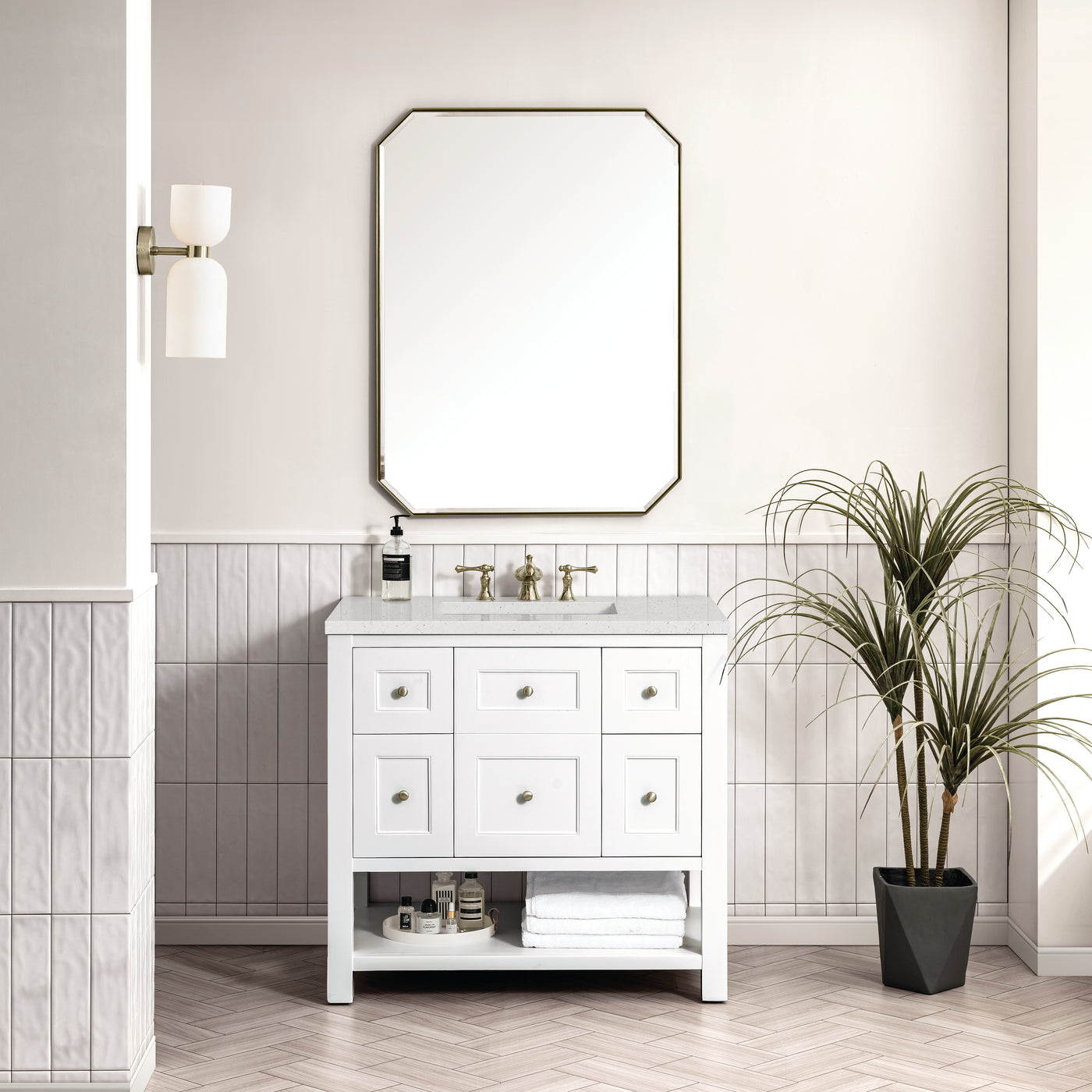 James Martin Breckenridge 36" Single Bathroom Vanity, Bright White, view 25