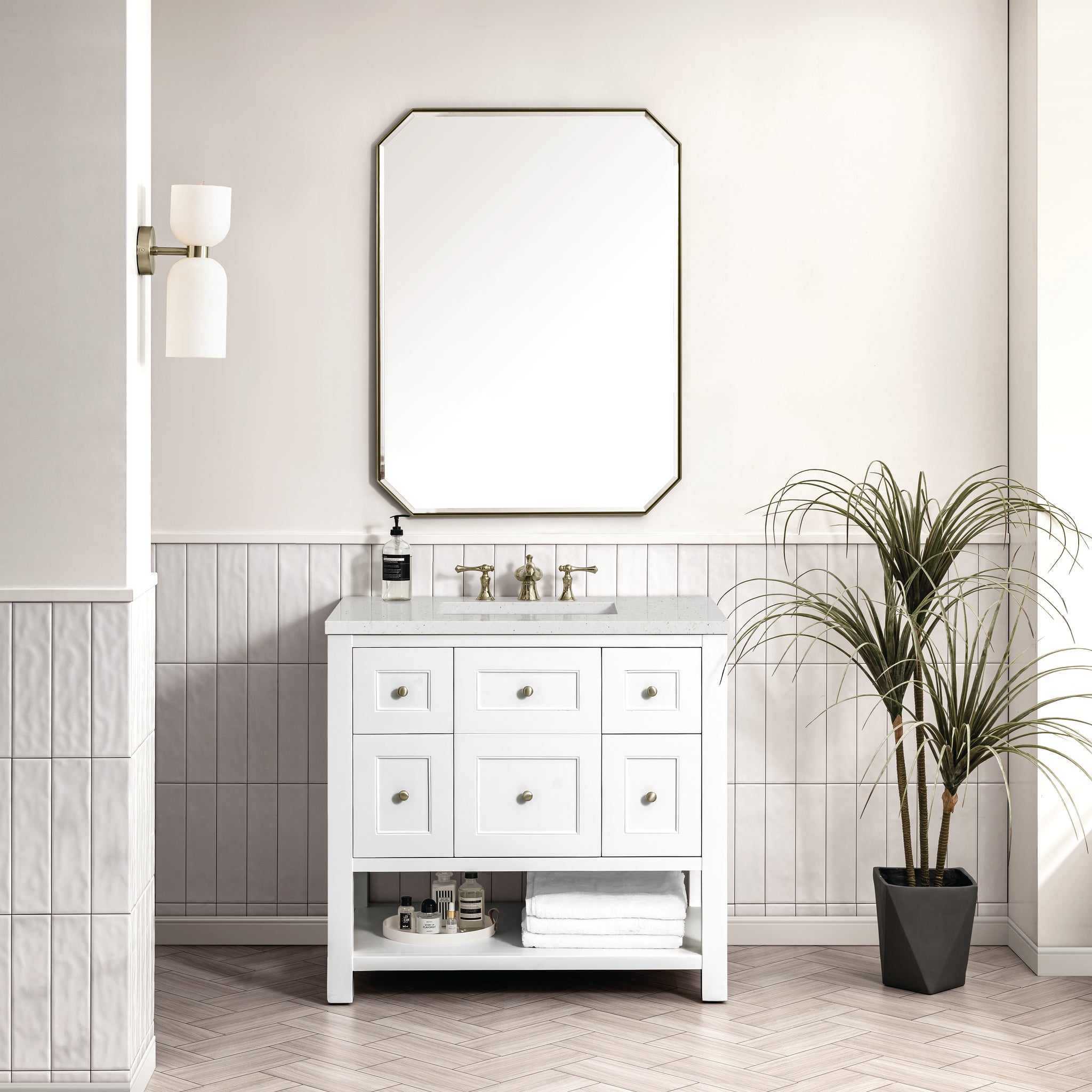James Martin Breckenridge 36" Single Bathroom Vanity, Bright White, view 25