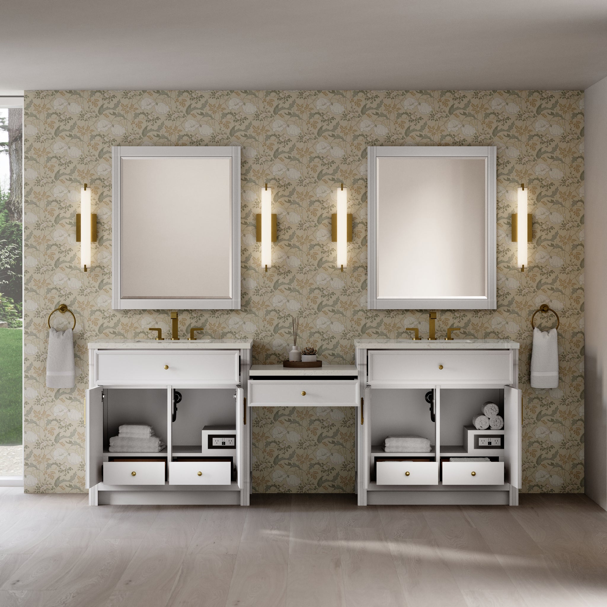 James Martin Bellshire 96" Double Bathroom Vanity, Bright White, view 38