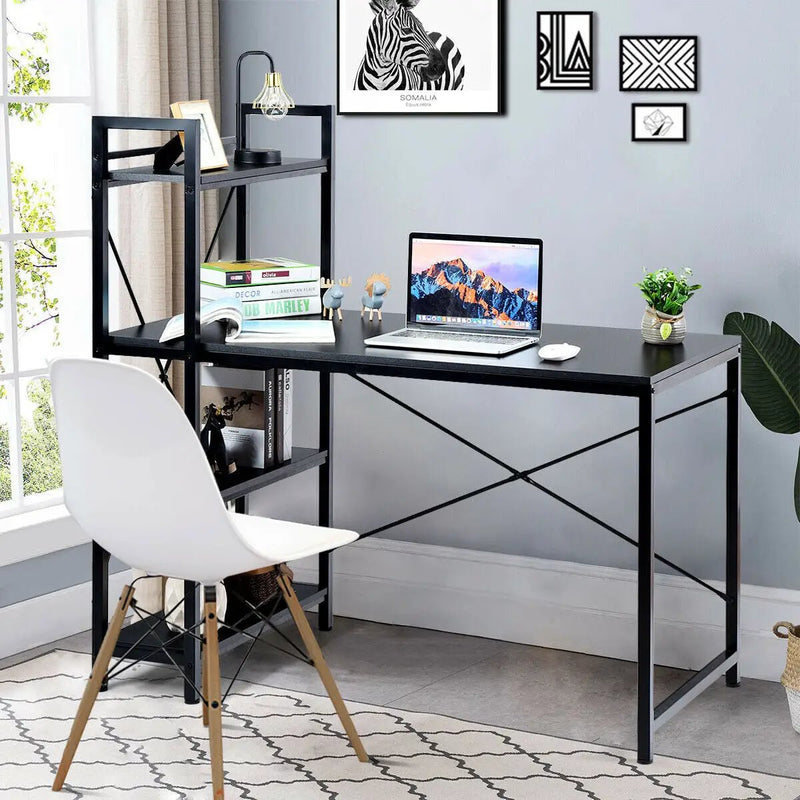 47.5 Inch Writing Study Computer Desk with 4-Tier Shelves by DirectDeals