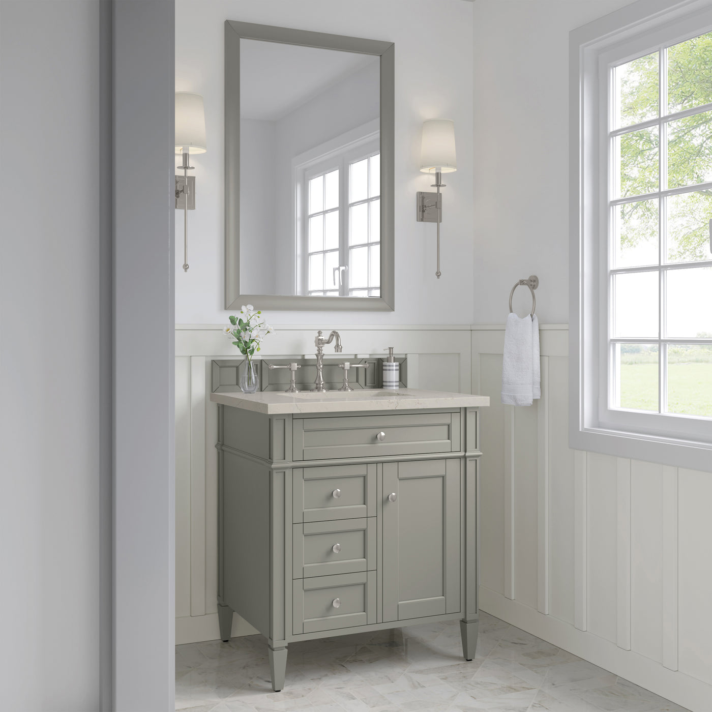 James Martin Brittany 30" Single Bathroom Vanity, Urban Gray, view 39