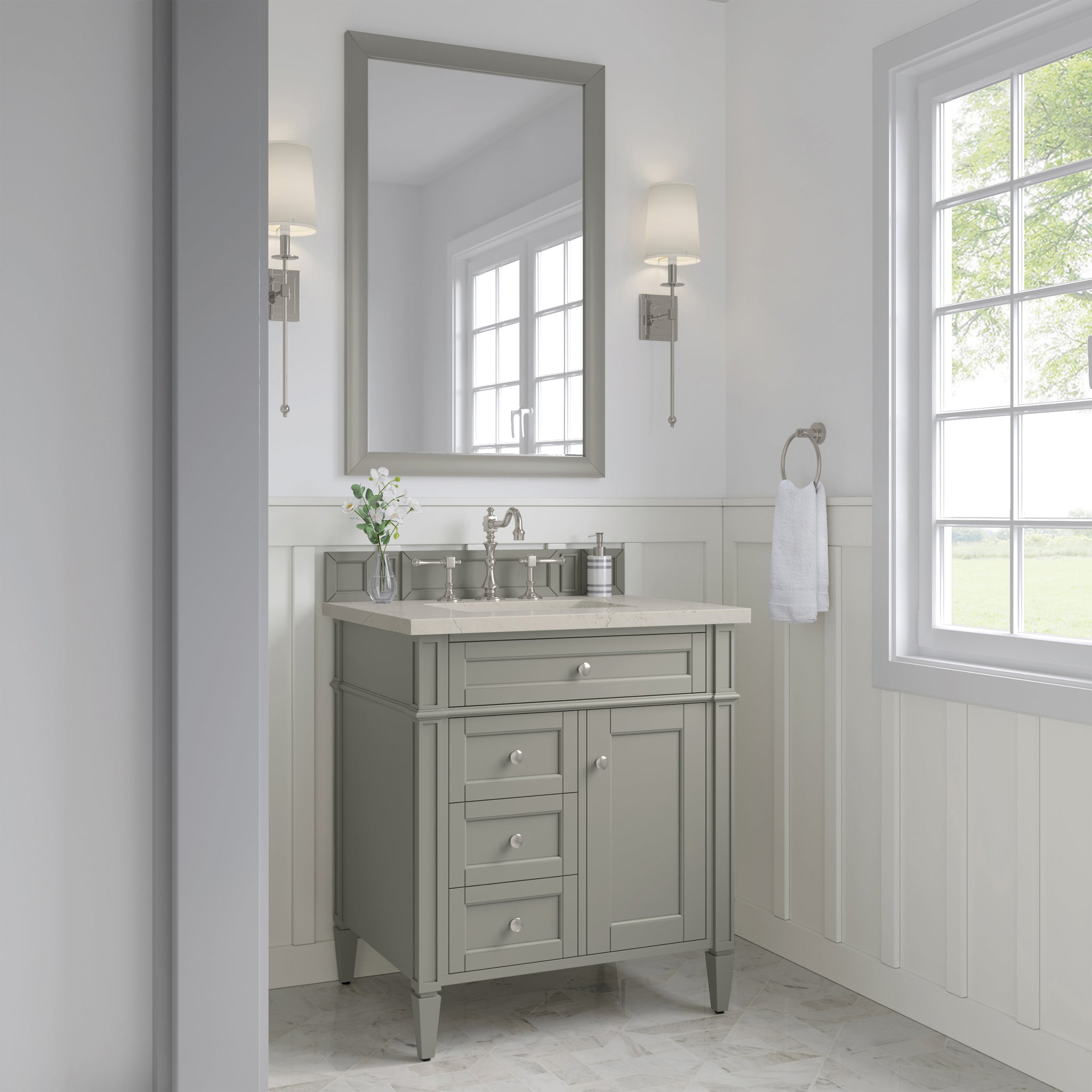 James Martin Brittany 30" Single Bathroom Vanity, Urban Gray, view 39