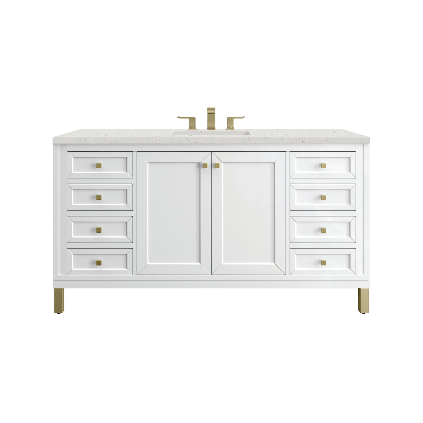 James Martin Chicago 60" Single Bathroom Vanity, Glossy White, view 30